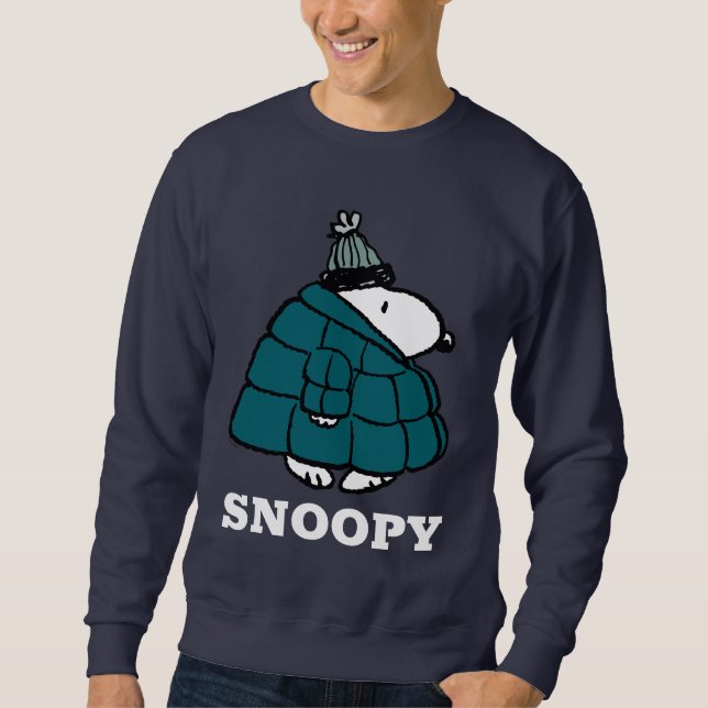 Moletom Amendoins | Jaqueta Puffer de inverno de Snoopy (Frente)