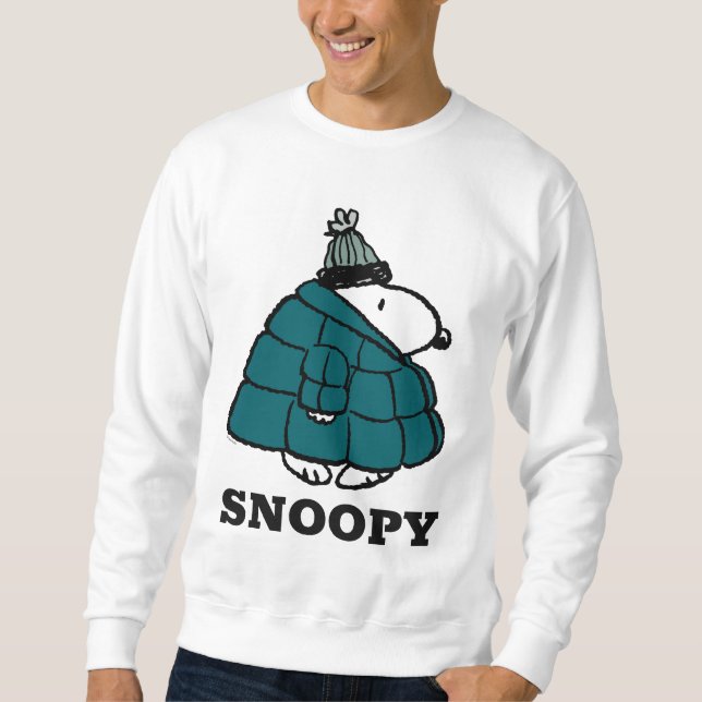 Moletom Amendoins | Jaqueta Puffer de inverno de Snoopy (Frente)