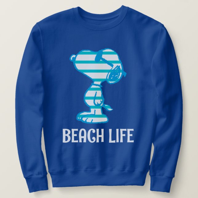 Moletom Amendoins | Óculos de sol com riscas cianas esnopi (Frente do Design)