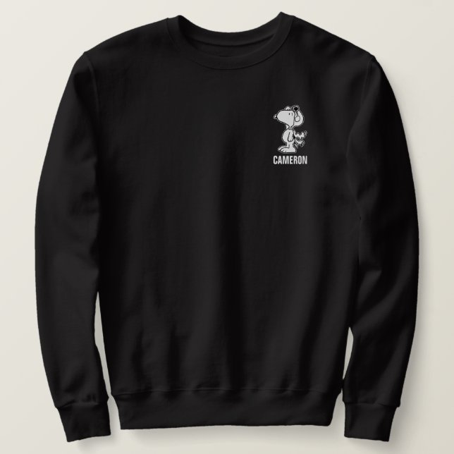 Moletom Amendoins | Snoopy the Flying Ace BW (Frente do Design)