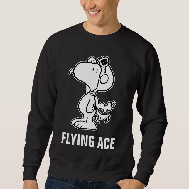 Moletom Amendoins | Snoopy the Flying Ace BW (Frente)
