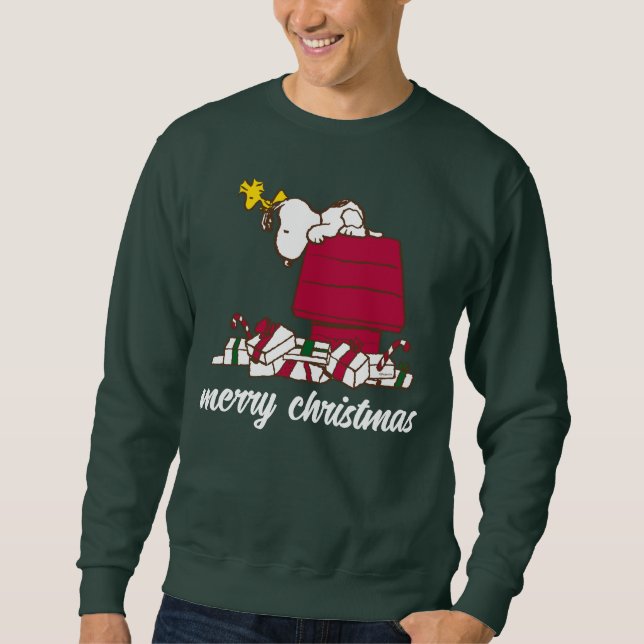 Moletom Amendoins | Snoopy & Woodstock Feliz Ugly Sweater (Frente)