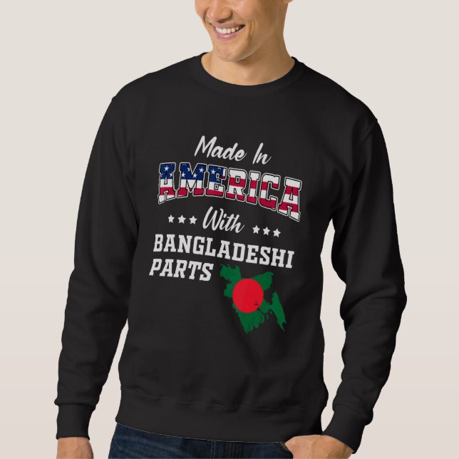 Moletom America Bangladeshi Parts Bangladesh Map USA Flag (Frente)