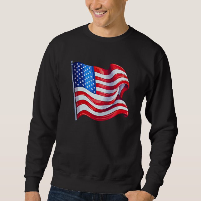 Moletom América EUA Flag mens sweatshirt (Frente)