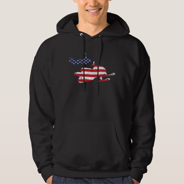 Moletom America flag snowmobile USA snow winter (Frente)