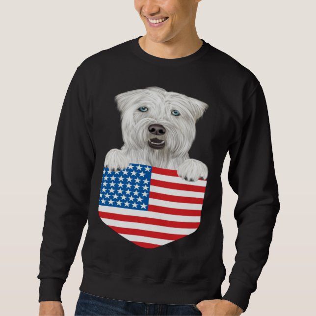 Moletom America Flag Soft Coated Wheaten Terrier Dog In Po (Frente)