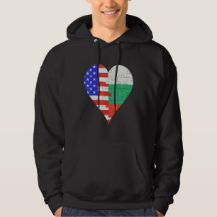 Moletom American Bulgaria Flag Heart