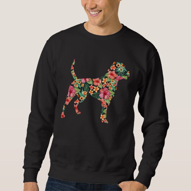Moletom American Bulldog Flower  Dog Silhouette Floral (Frente)