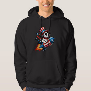 Moletom American Dog Riding Rocket Pets USA Flag