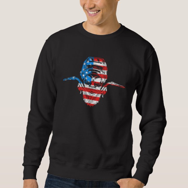 Moletom American Flag Bearded Welder for Patriotic USA Wel (Frente)