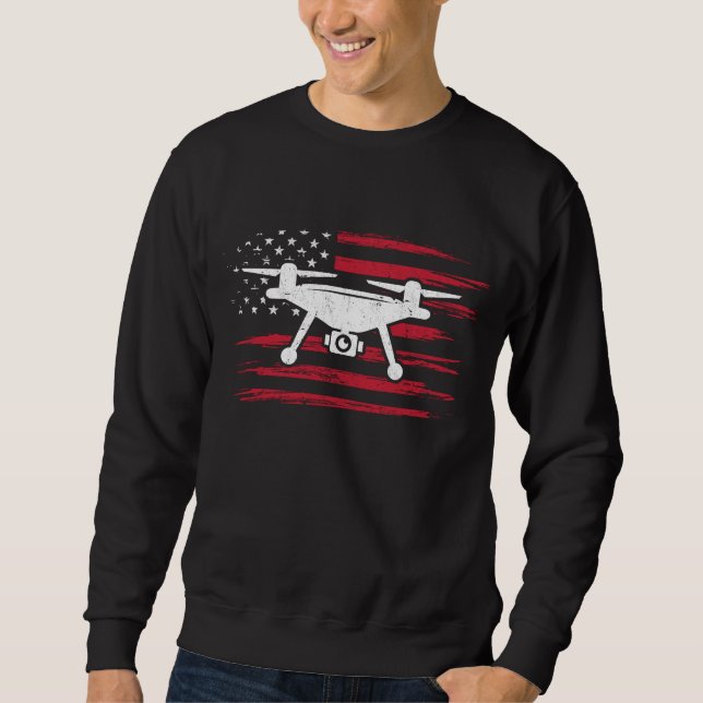 Moletom American Flag Drone Pilot USA Drone Operator (Frente)