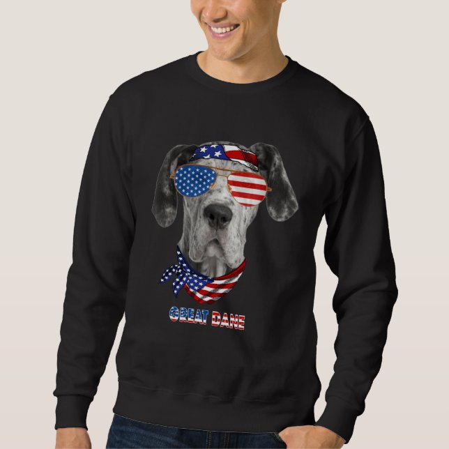 Moletom American Flag  Great Dane Dog (Frente)