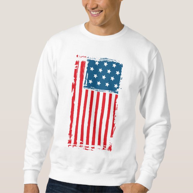 Moletom American Flag Grunge Vintage Tshirt (Frente)