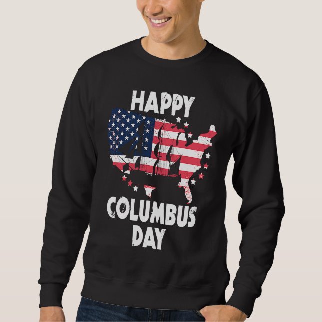Moletom American Flag Happy Columbus Day (Frente)