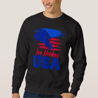 Moletom American Flag Ice Hockey Apparel USA Flag Support