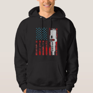 Moletom American Flag Spark Plug Carro vintage Usa