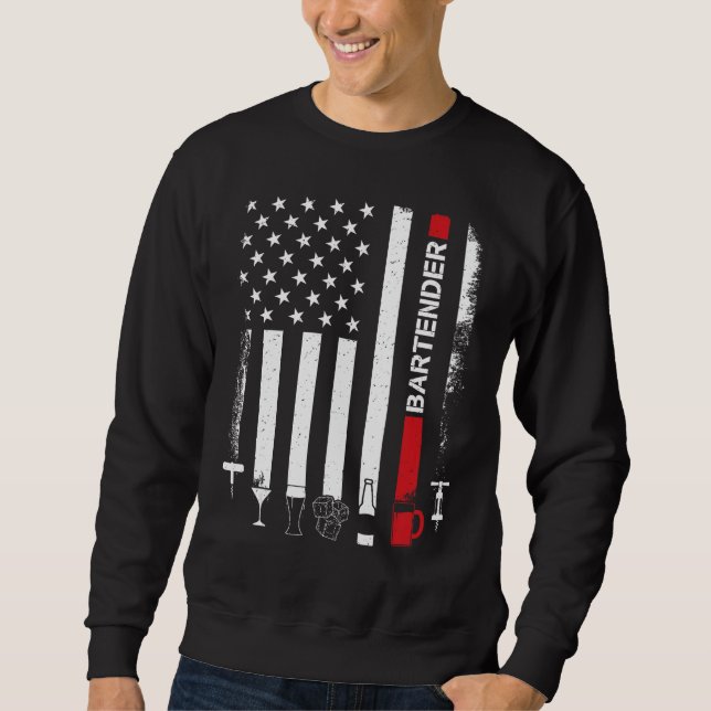 Moletom American Flag With Bartender  For Women Men (Frente)