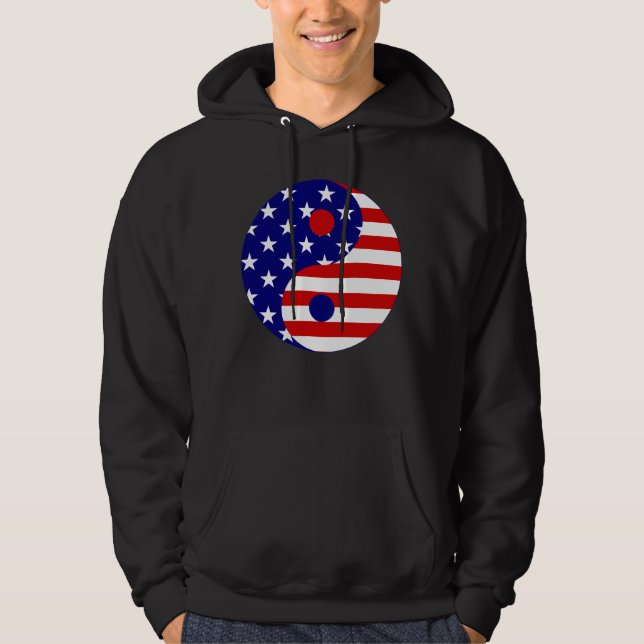 Moletom american flag yin yang usa (Frente)