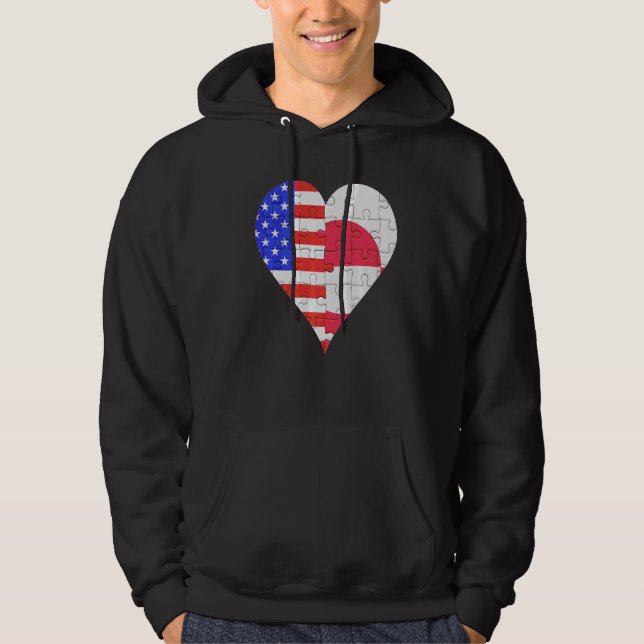 Moletom American Greenlandic Flag Heart (Frente)