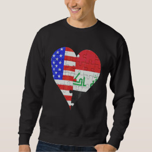 Moletom American Iraqi Flag Heart