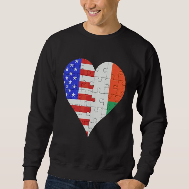 Moletom American Malagasy Flag Heart (Frente)