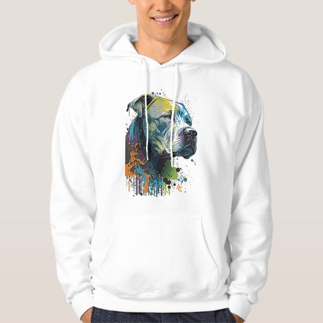 Moletom American Pitbull - Splash de Tinta de Grafite (Frente)