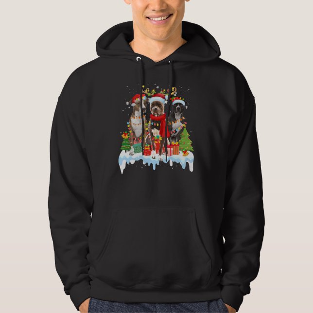 Moletom American Pitbull Terrier Christmas Lights Papais n (Frente)