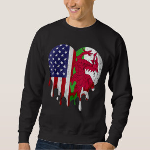 Moletom American Welsh Heritage Month Wales Flag Heart
