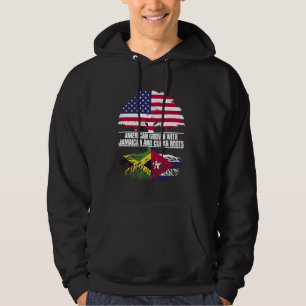 Moletom Americano crescido com bandeira Patrimônio jamaica