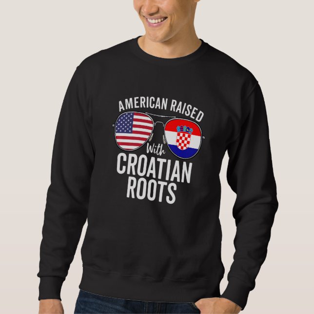 Moletom Americano Levantado Com Raízes Croatas Usa Croácia (Frente)