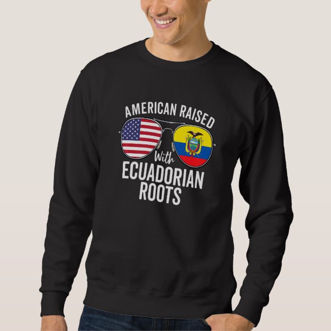 Moletom Americano Levantado com Raízes Equatorianas Nos Eu (Frente)