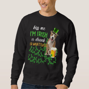 Moletom Americano Staffy Me Beija Sou Irlandês Ou Bebado O