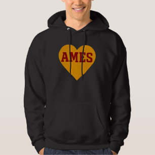 Moletom Ames Iowa Heart Design Cidade do Dourado e do Re