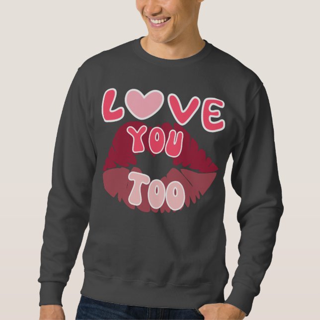 Moletom Amo-Te Beijar Mark Romanic Lip Impressão Design (Frente)