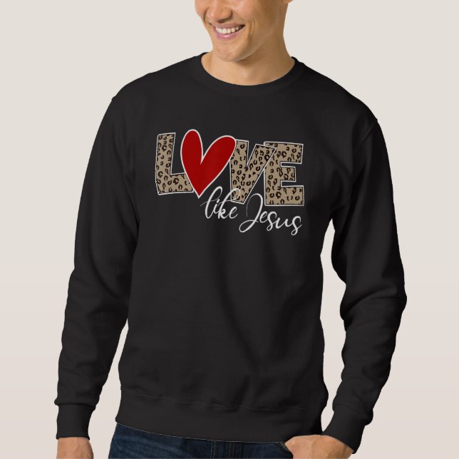 Moletom Amor Como Jesus Leopardo Imprime (Frente)