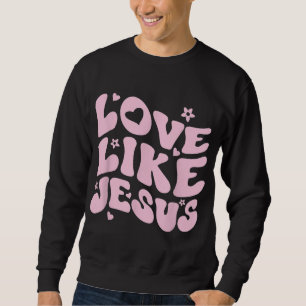 Moletom Amor Como Jesus, Preguiçoso Católico, Retro Chr