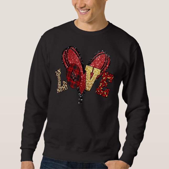 Moletom Amor Coração Leopard Xadrez Buffalo Correspondente (Frente)