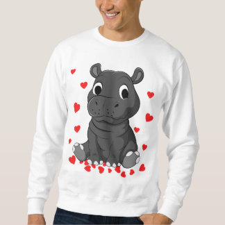 Moletom amor do dia de os namorados hippopotamita do bebê