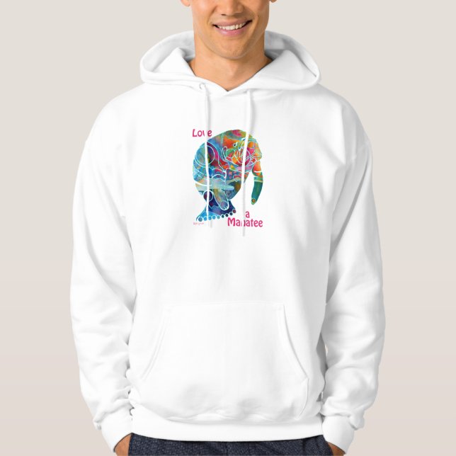 Moletom Amor dos Hoodies do design do peixe-boi (Frente)