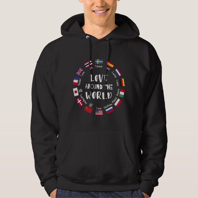 Moletom Amor em todo o mundo Idiomas  (Frente)