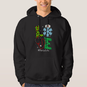 Moletom Amor Estetoscópio Floco de Neve Enfermeira Natal P