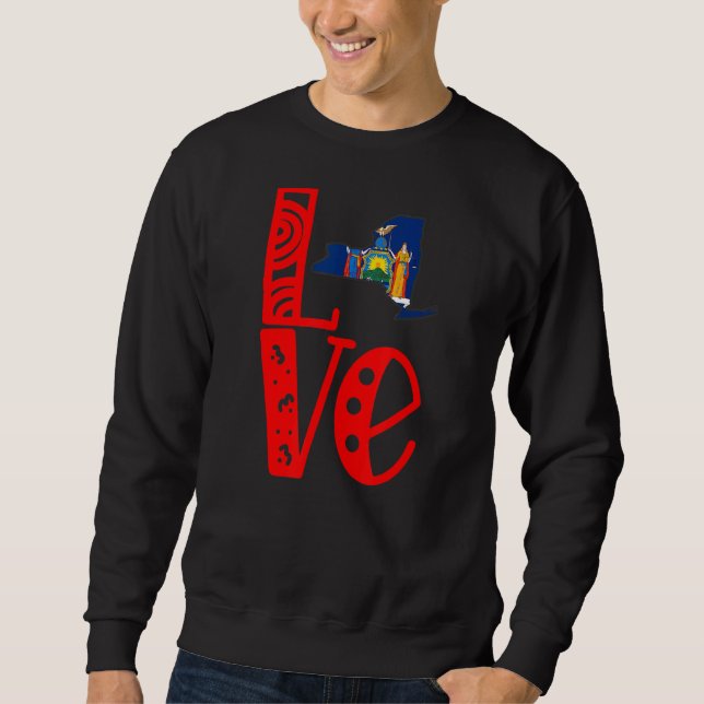 Moletom Amor Nova York em Blocos-Cartas (Frente)