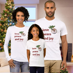 Moletom Amor Paz Alegria Foto de Natal Homem Burgundy Verm