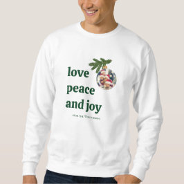 Moletom Amor Paz Alegria Foto de Natal Verde 