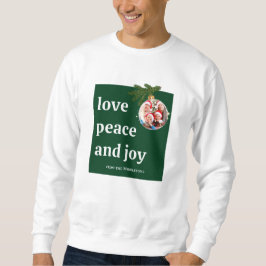 Moletom Amor Paz Alegria Natal Família Foto Floresta Verde