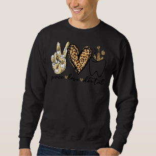 Moletom Amor pela Paz Dente do Coração Leopardo Dente Boni