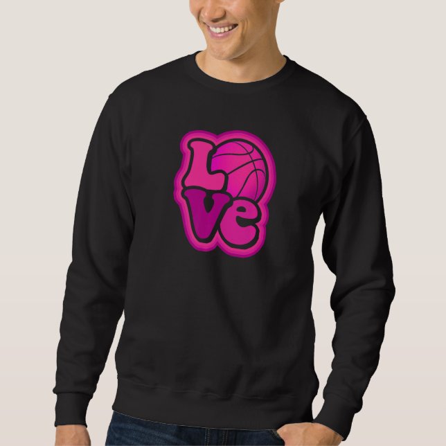 Moletom Amor pelo Basquete para Garotas e Mulheres Amantes (Frente)