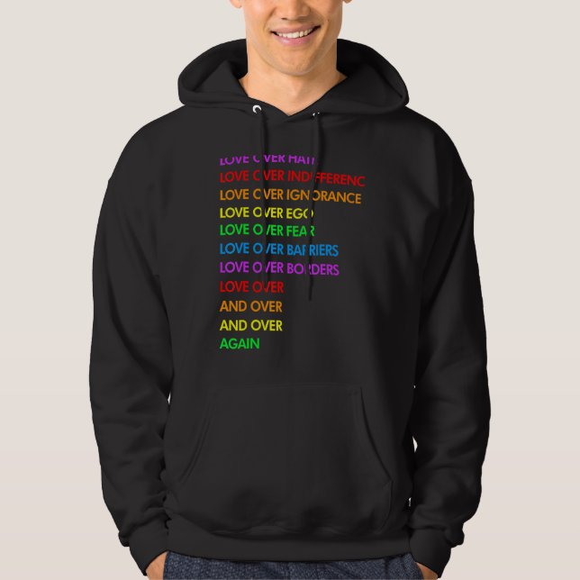 Moletom Amor Sobre Ódio Amor Sobre Indiferença Lgbb (Frente)