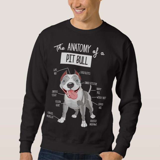 Moletom Anatomia De Um Cachorro Pitbuloso (Frente)