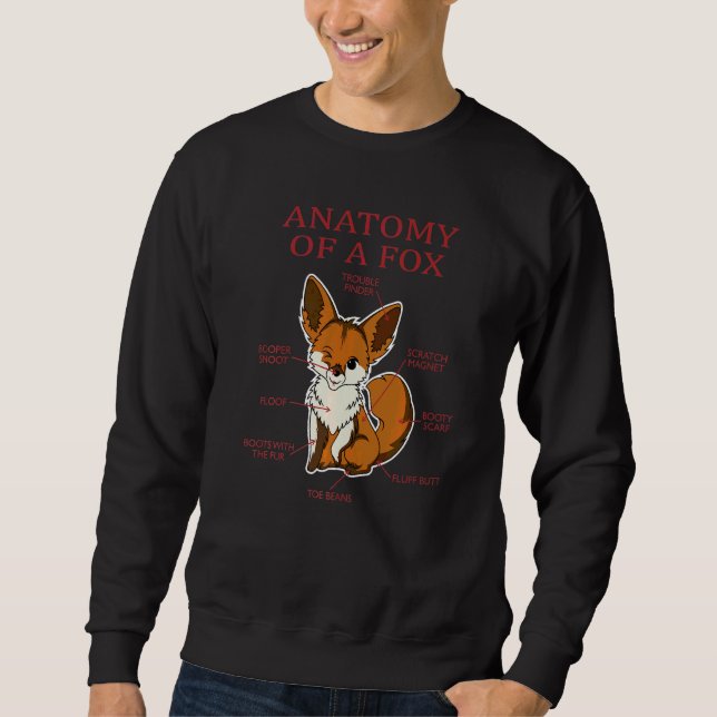Moletom Anatomia De Uma Raposa  Fofa Doce Carnívora  Anima (Frente)